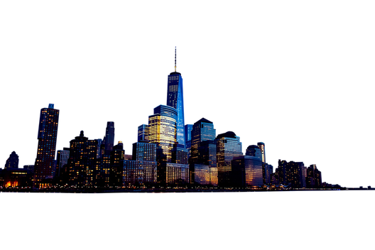 New York Cityscape Transparent Background (black)