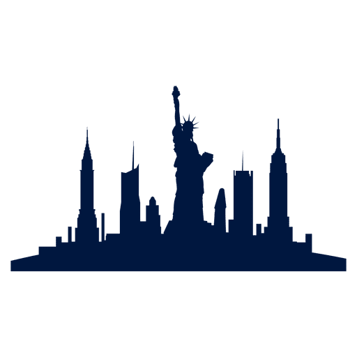 New York Cityscape Transparent Png (gray, black, teal)