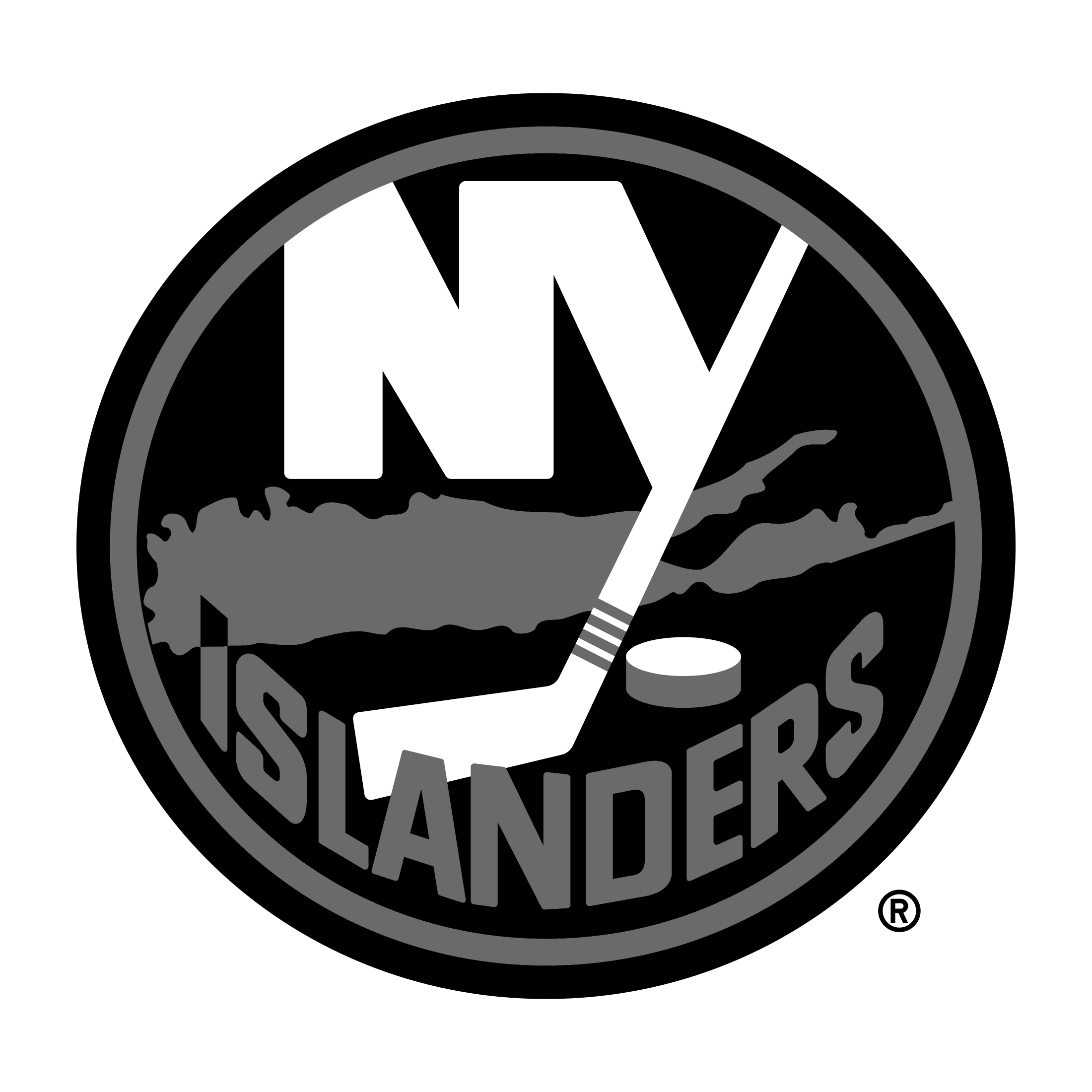 New York Islanders Png Image (white, gray, black)