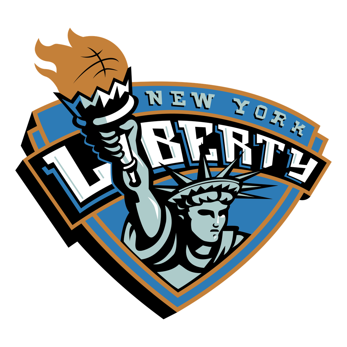 New York Liberty Png Pic (chocolate, silver, black, teal, white)