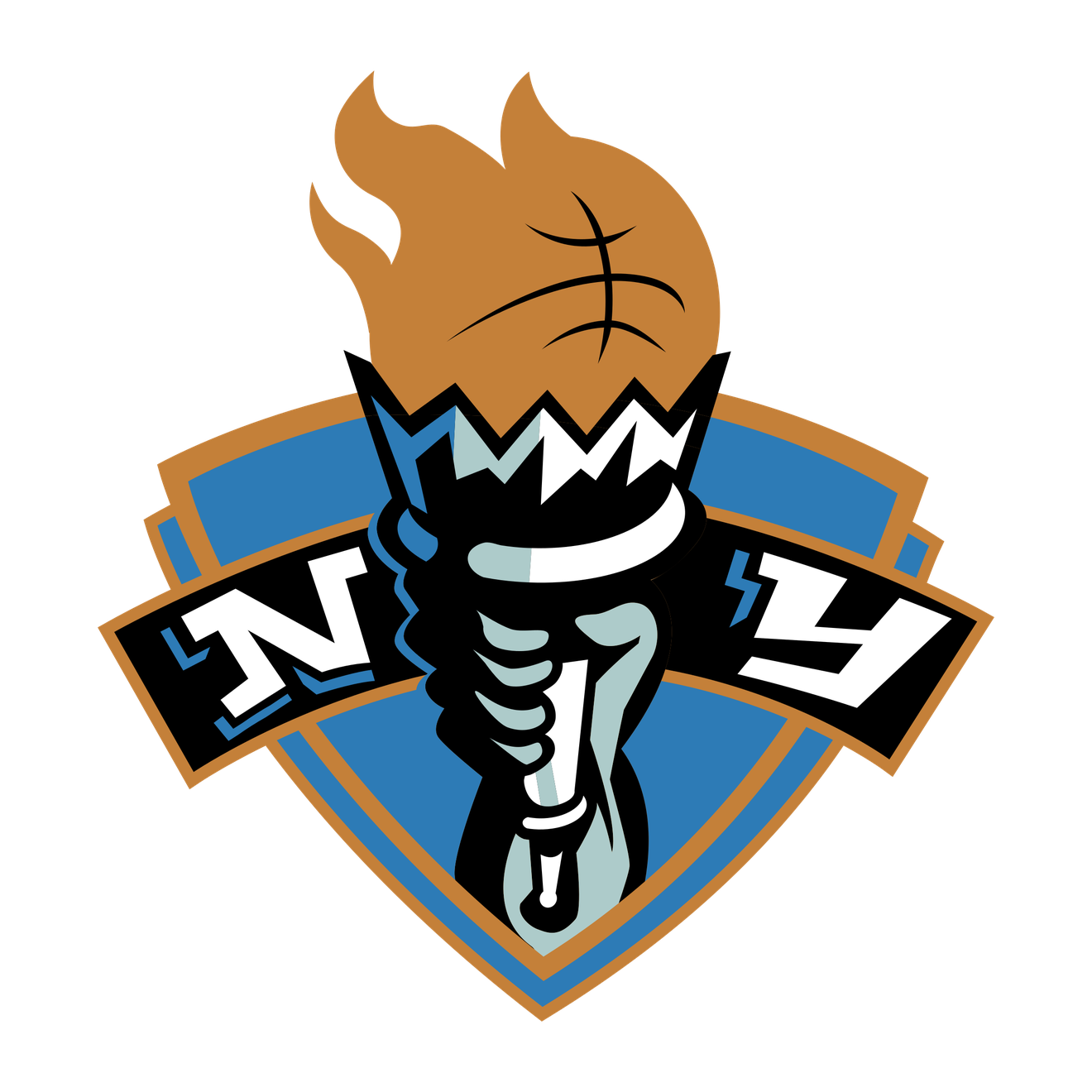 New York Liberty Png (white, chocolate, black, teal)