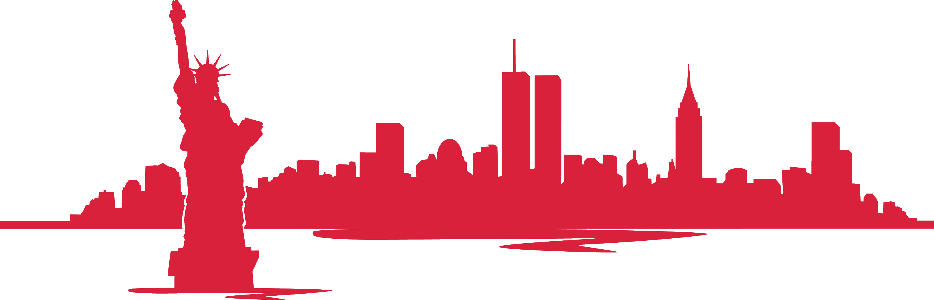 New York Skyline Tower Png Image (red, chocolate, pink, beige, white)