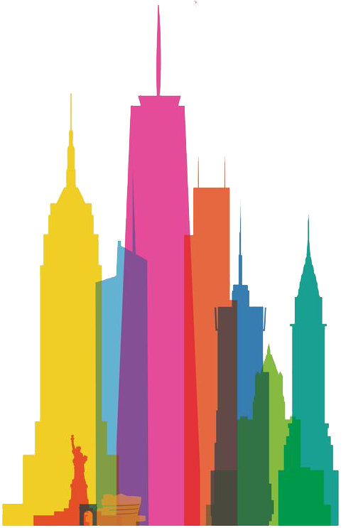 New York Skyline Tower Png Photos (salmon, chocolate, gold, black, gray)