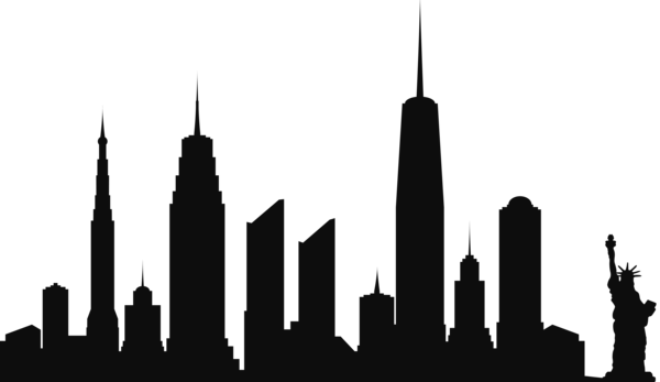 New York Skyline Tower Png Transparent Image (black)