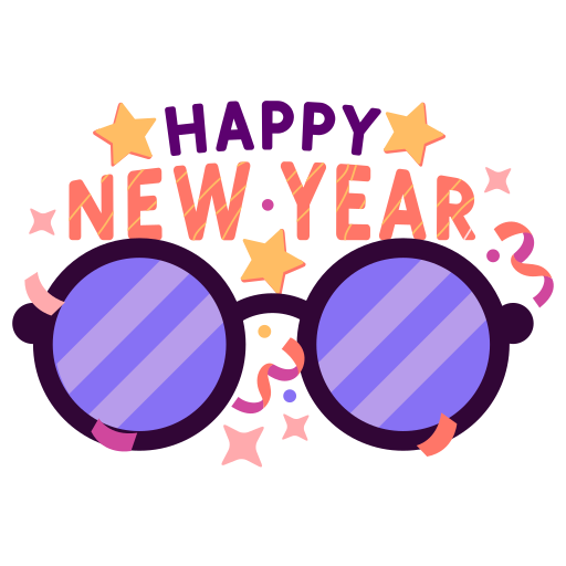 New Year Glasses Png Hd (white, black, plum, salmon)