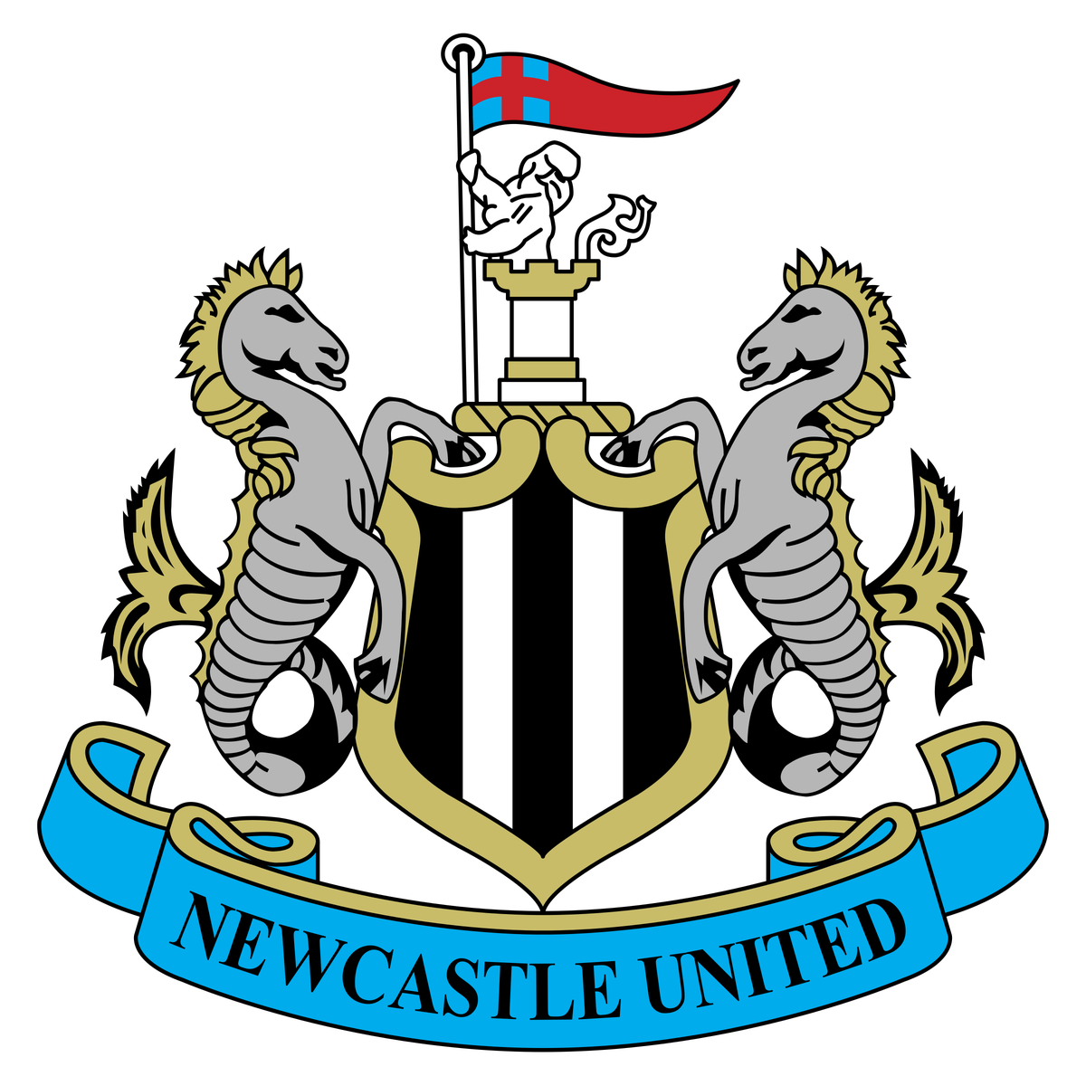 Newcastle United Png (greenish blue, silver, indigo, black, white)