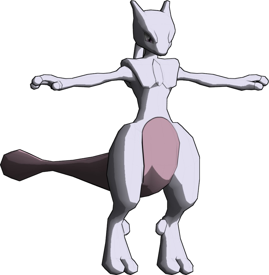 Mewtwo Png Transparent Image (white, silver, lavender, black)