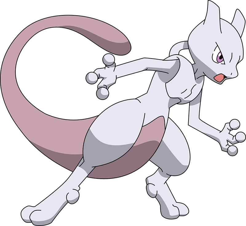 Mewtwo Pokemon Png Transparent Image (silver, lavender, black, gray)