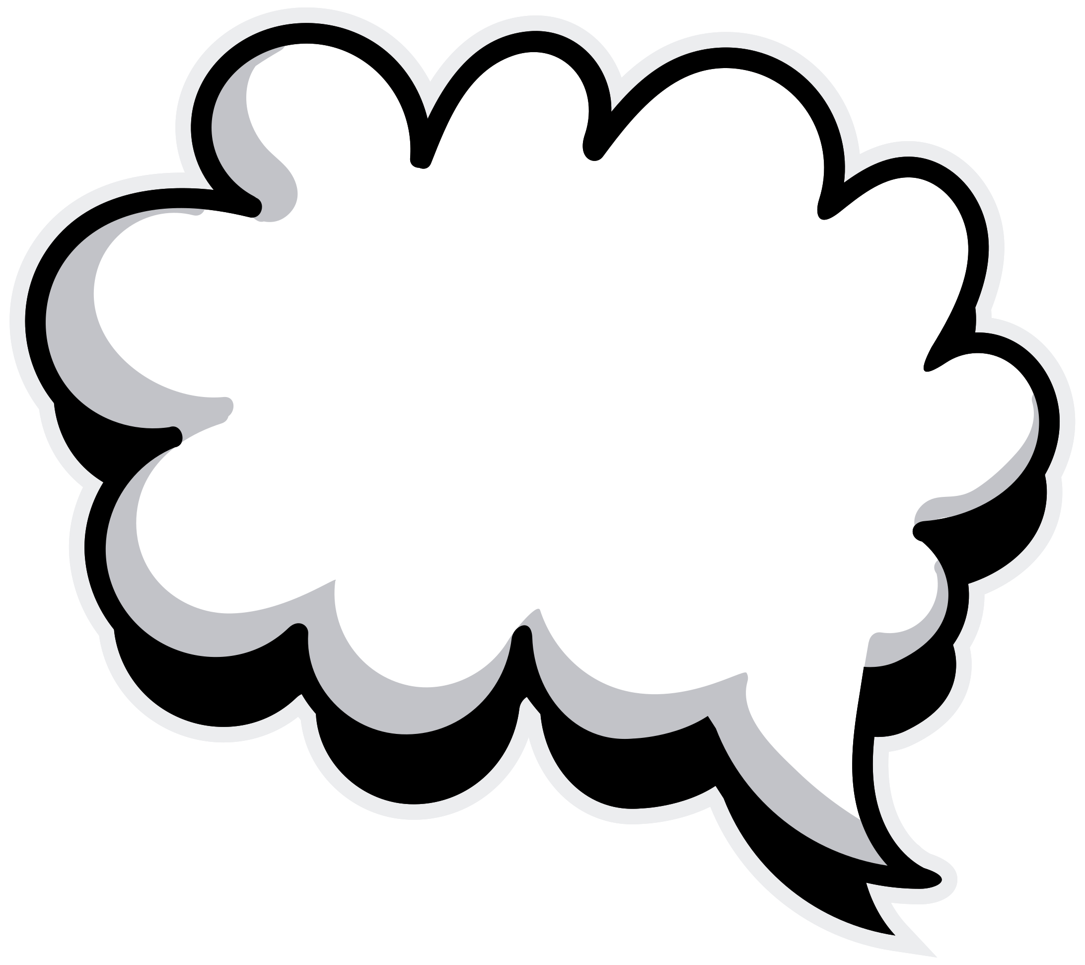 Text Bubble Png Clipart (black, white, silver)