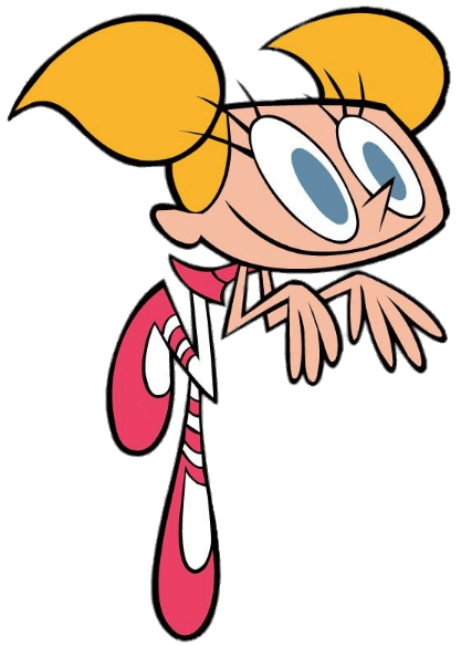 Dexter Sister Dee Dee Png Image (gray, white, orange, salmon, pink)