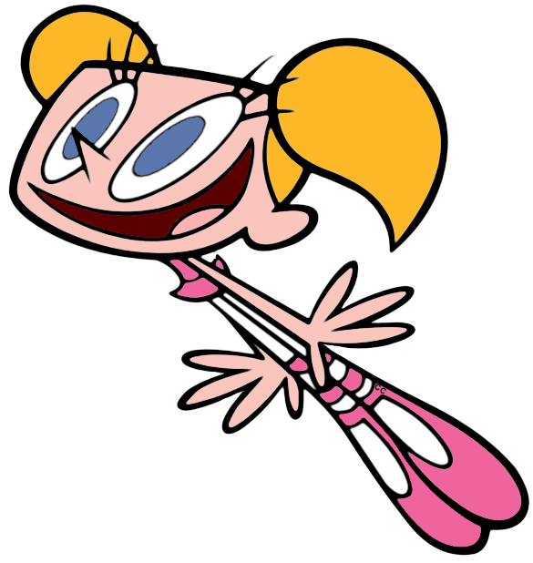 Dexter Sister Dee Dee Png Pic (gray, white, orange, salmon, pink)