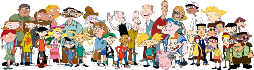 Hey Arnold Png Isolated Pic (black, white)