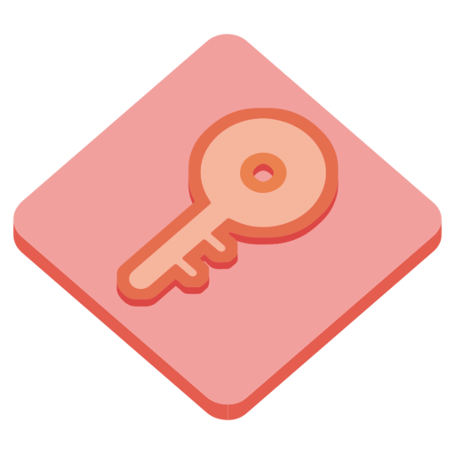 Key Free Png Icon Download (pink, salmon, black)