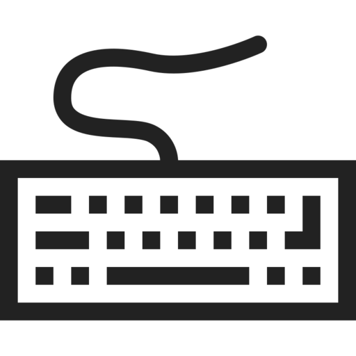 Key Keyboard Wired Device Technology Free Png Icon (black)