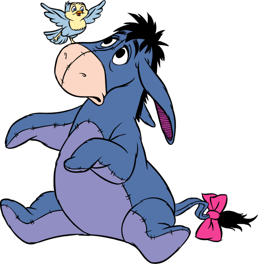 Eeyore Png Image (black, silver, pink, gray)