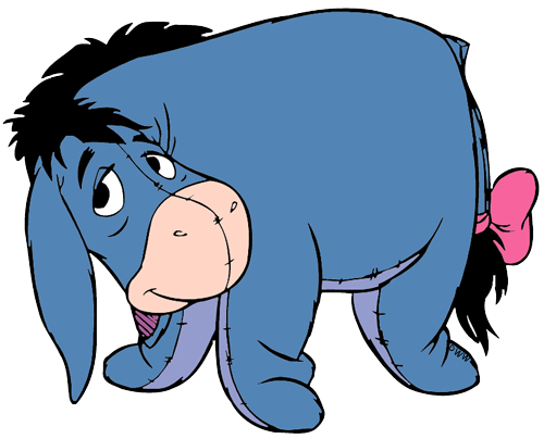 Eeyore Png Pic (black, pink, gray, white)