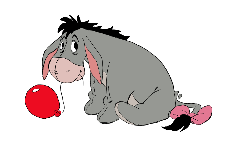 Eeyore Png Transparent Picture (silver, black, red, gray)