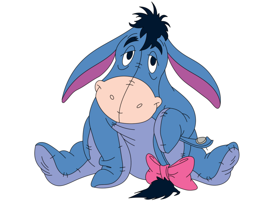 Eeyore Transparent Background (black, silver, pink, gray)