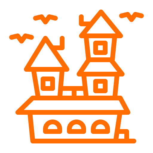 If Halloweenhousehorrorscarycastle Free Png Icon Download (orange, chocolate, black)