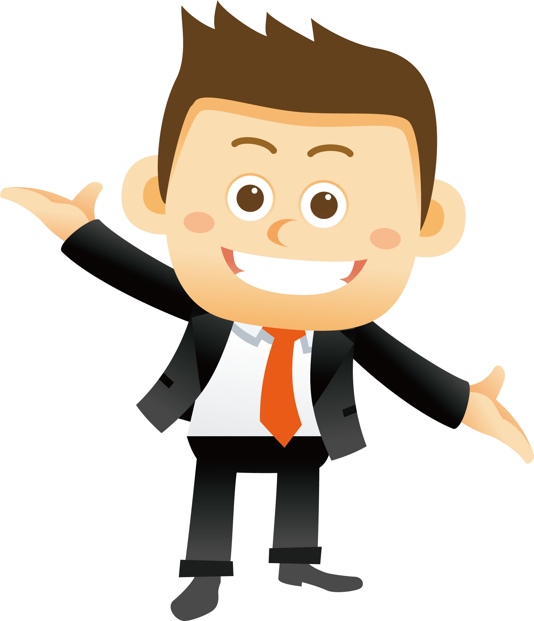 Office Animated Businessman Png Hd (black, white, pink, olive)