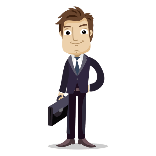 Office Animated Businessman Png Image (black, gray, pink, indigo)