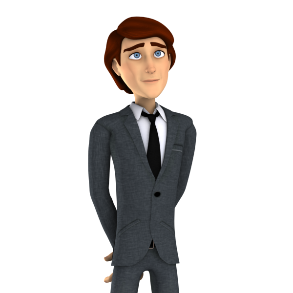 Office Animated Businessman Png Photo (black, indigo)