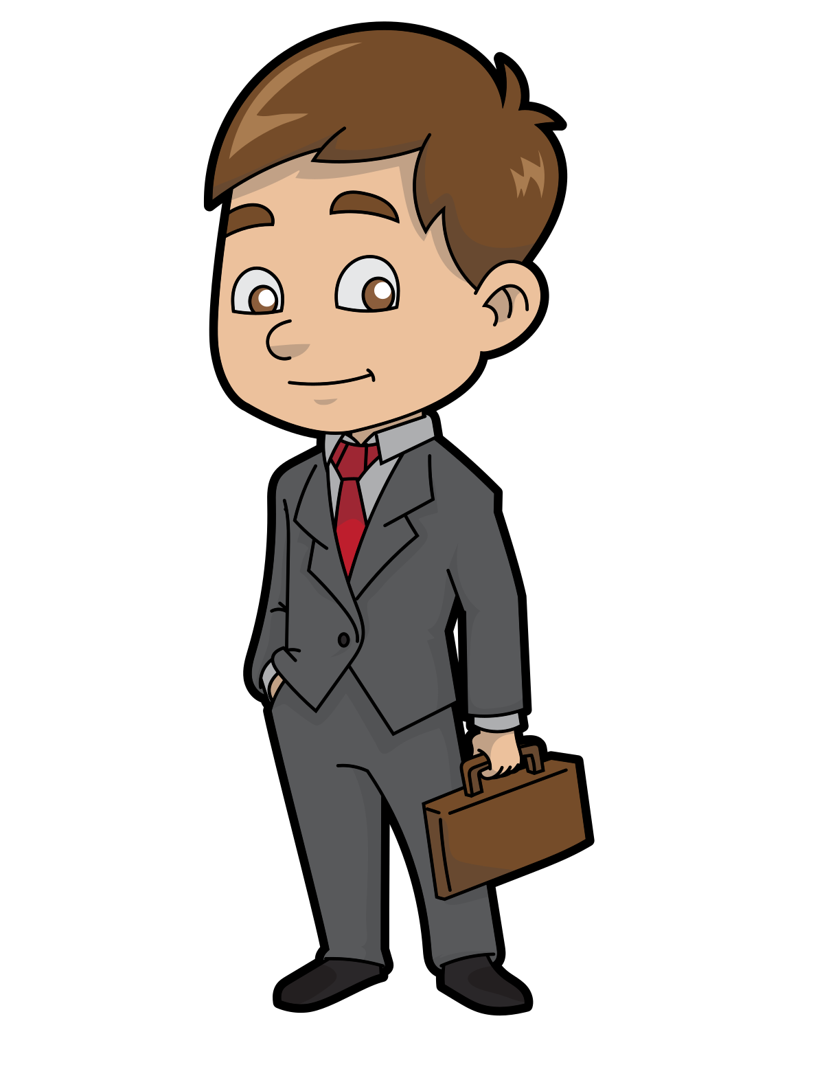 Office Animated Businessman Png Picture (black, gray, olive, pink)