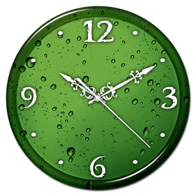 Office Green Wall Clock Transparent Png (black, white, gray)