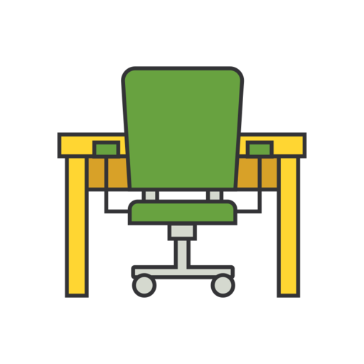 Office Chair Free Png Icon (gold, black, gray)