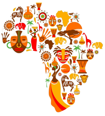 Africa Map Png Free Download (red, orange, black, chocolate)