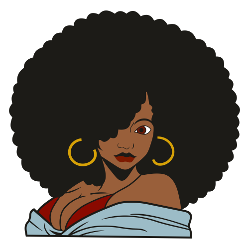 African American Woman Png File (white, black, chocolate, silver)