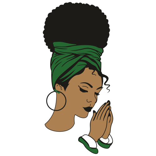 African American Woman Png Pic (white, green, black, gray)