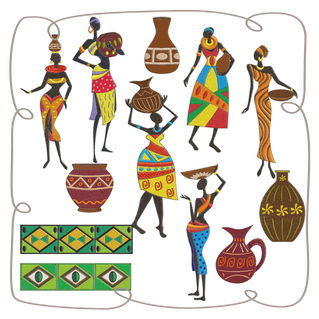 African Art Png Image (white, black)