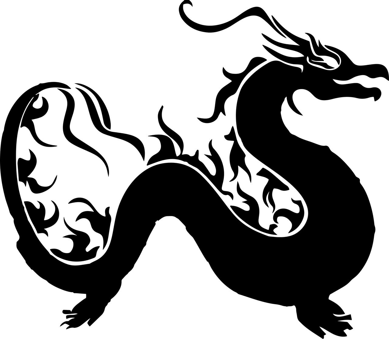 African Dragon Png Picture (black, gray)