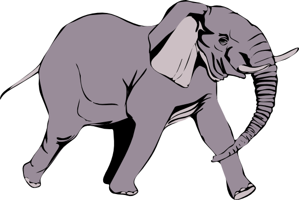 African Vector Elephant Png File (black, gray, silver, white)