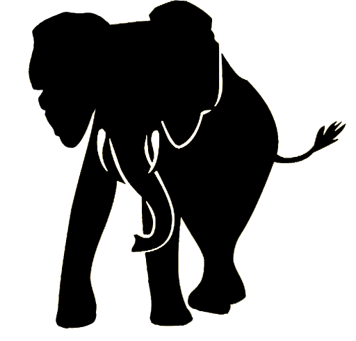 African Vector Elephant Png Free Download (black)