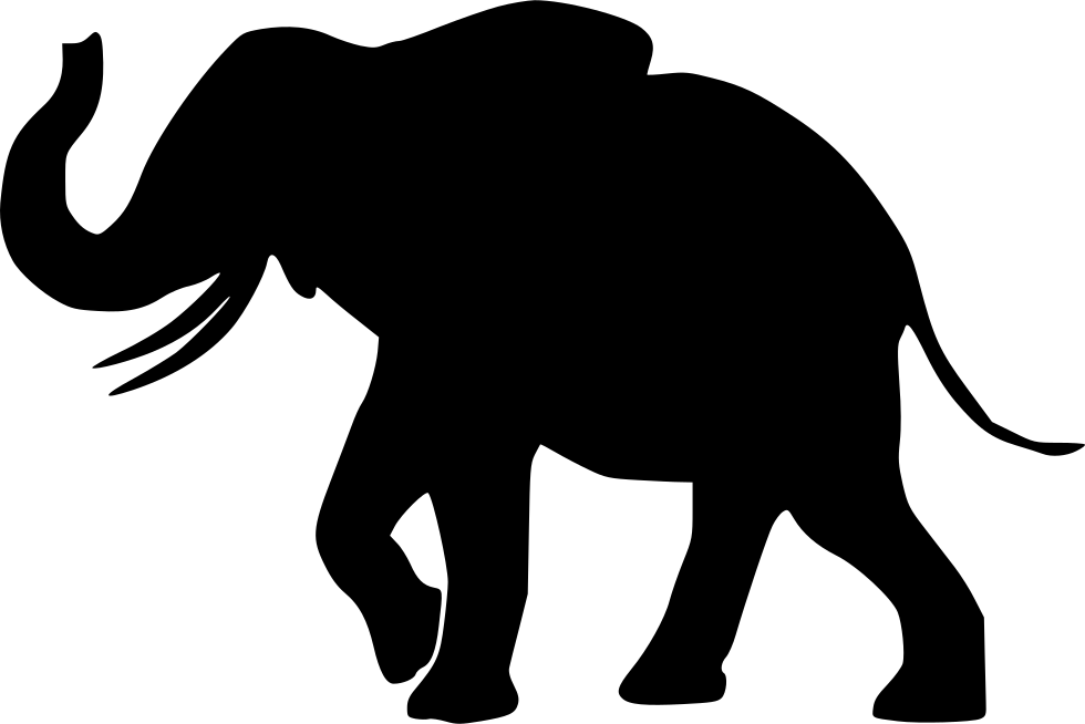 African Vector Elephant Png Image (black, indigo, white)