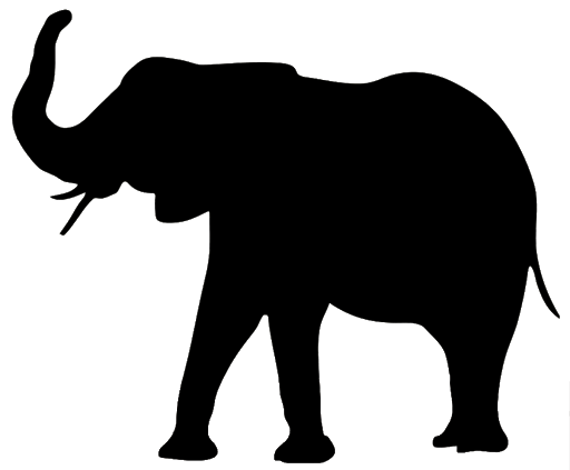 African Vector Elephant Png Photo (black)