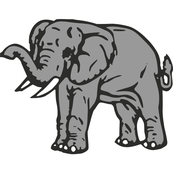 African Vector Elephant Png Transparent Image (black, gray)