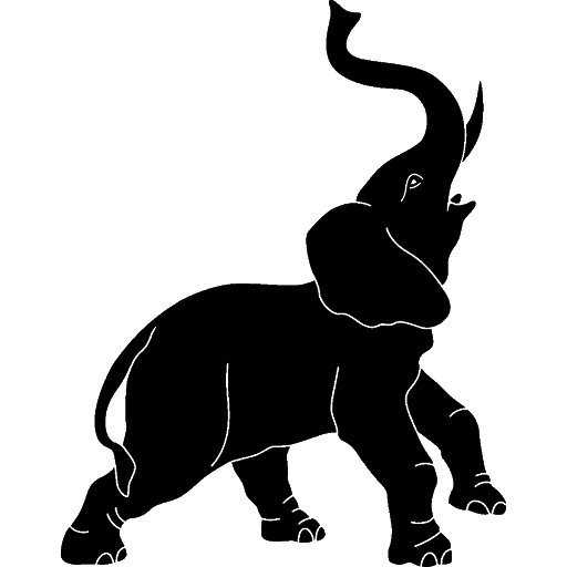 African Vector Elephant Png Transparent (black, gray)