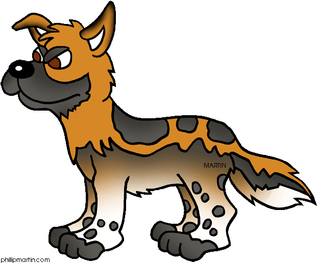 African Wild Dog Png File (white, gray, chocolate)