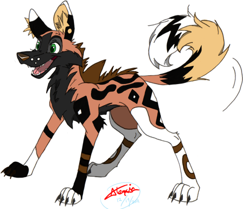 African Wild Dog Png Isolated Image (white, salmon, black, olive)