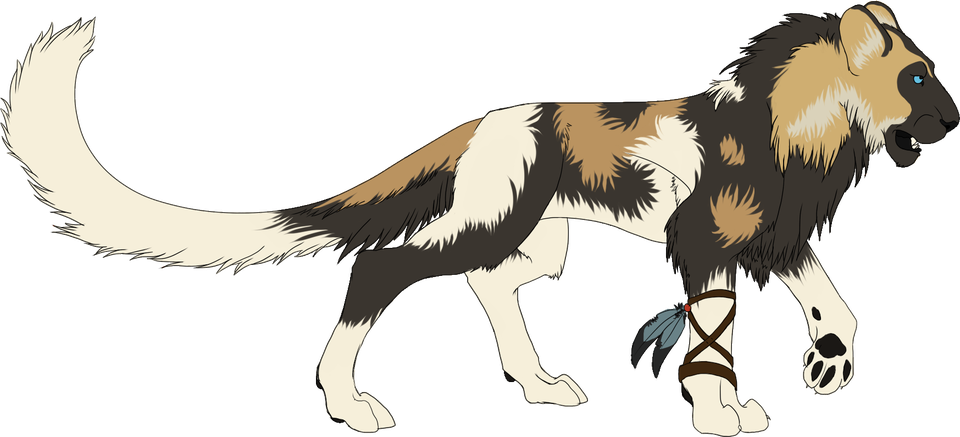 African Wild Dog Png Transparent (salmon, beige, black)