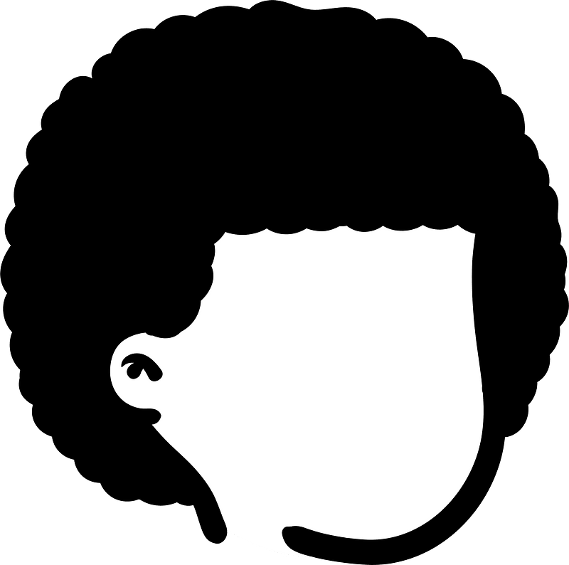 Afro Png (white, black, gray)