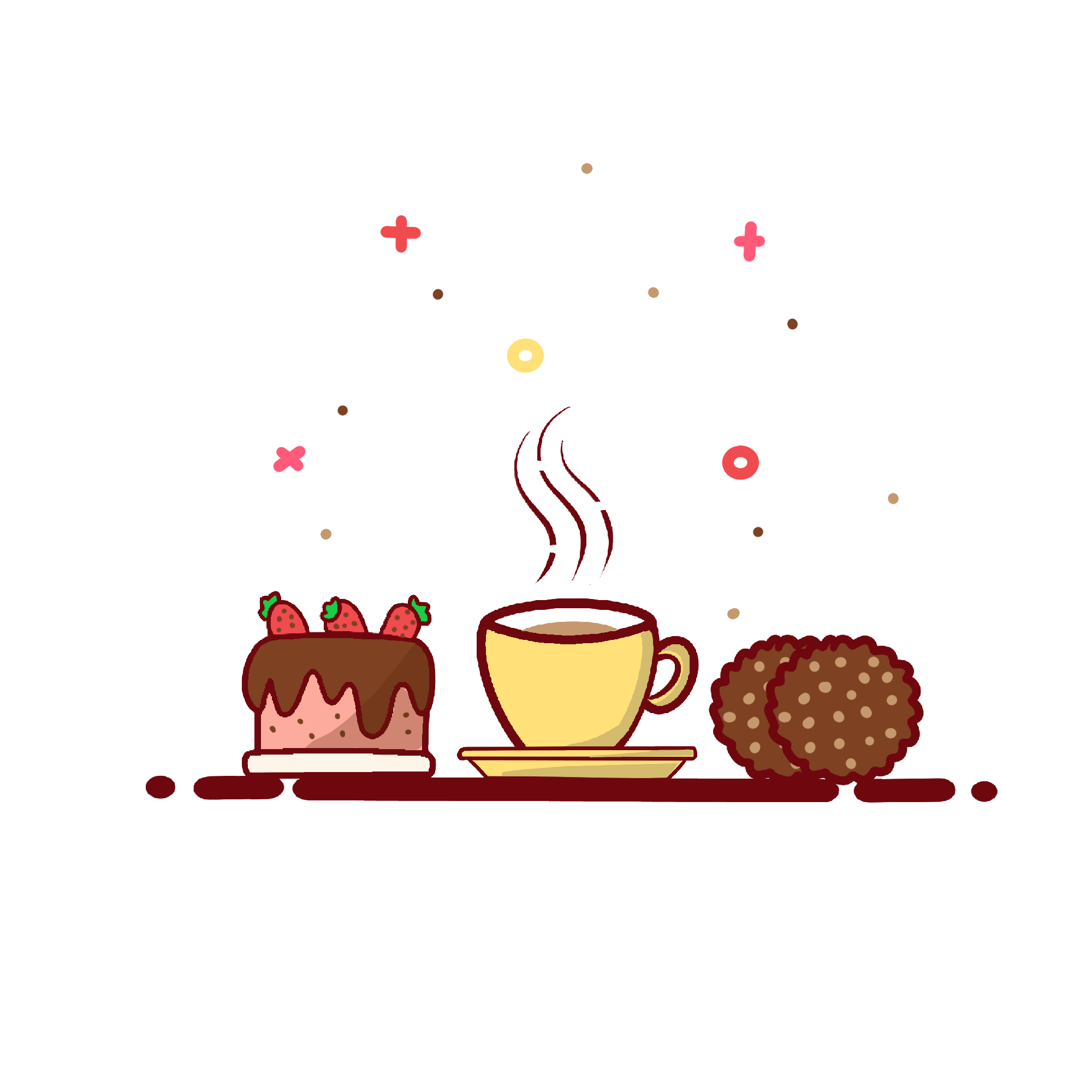 Afternoon Tea Png Image (pink, maroon, black, olive)