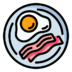 Egg Bacon Dish Plate Food Icon Free Transparent Png Icon Download Path (lavender, black, orange, white)