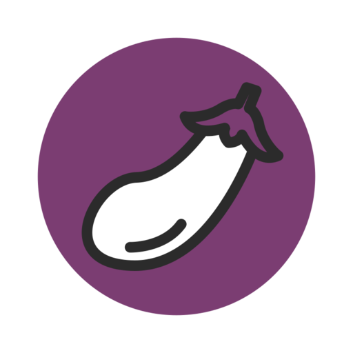 Eggplants Fruit Healthy Free Png Icon (purple, white, black)