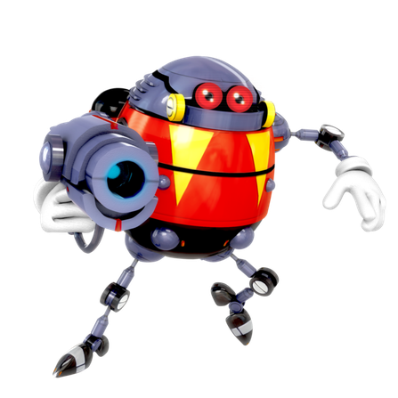 Eggrobo Sonic Lost World Png Transparent Image (black, white, red)