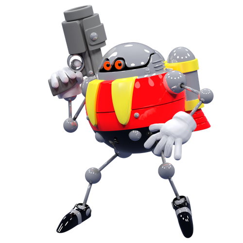 Eggrobo Sonic Lost World Png Transparent Picture (black, red)