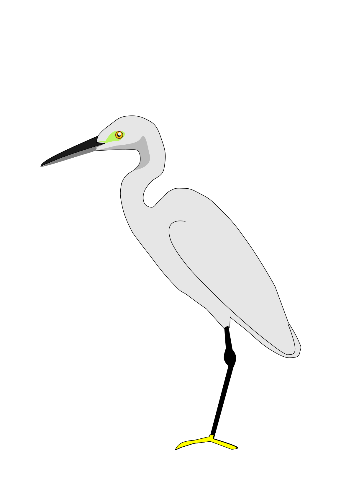 Egret Bird Png File (lavender, black)